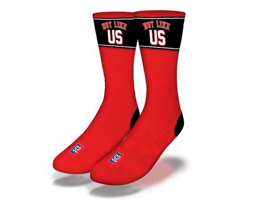 Not Like Us Red Socks