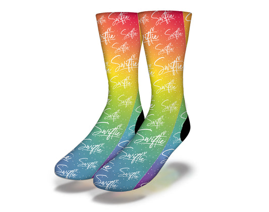 Swiftie All Over Rainbow Socks