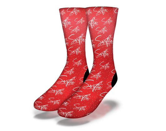 Swiftie All Over Red Socks