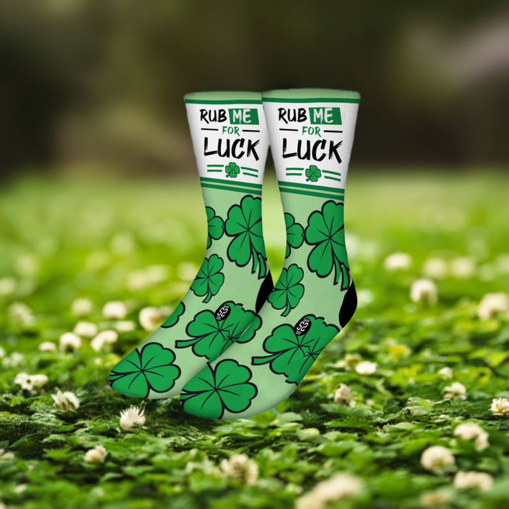 "RUB ME FOR LUCK" Funny St Patrick's Day Socks