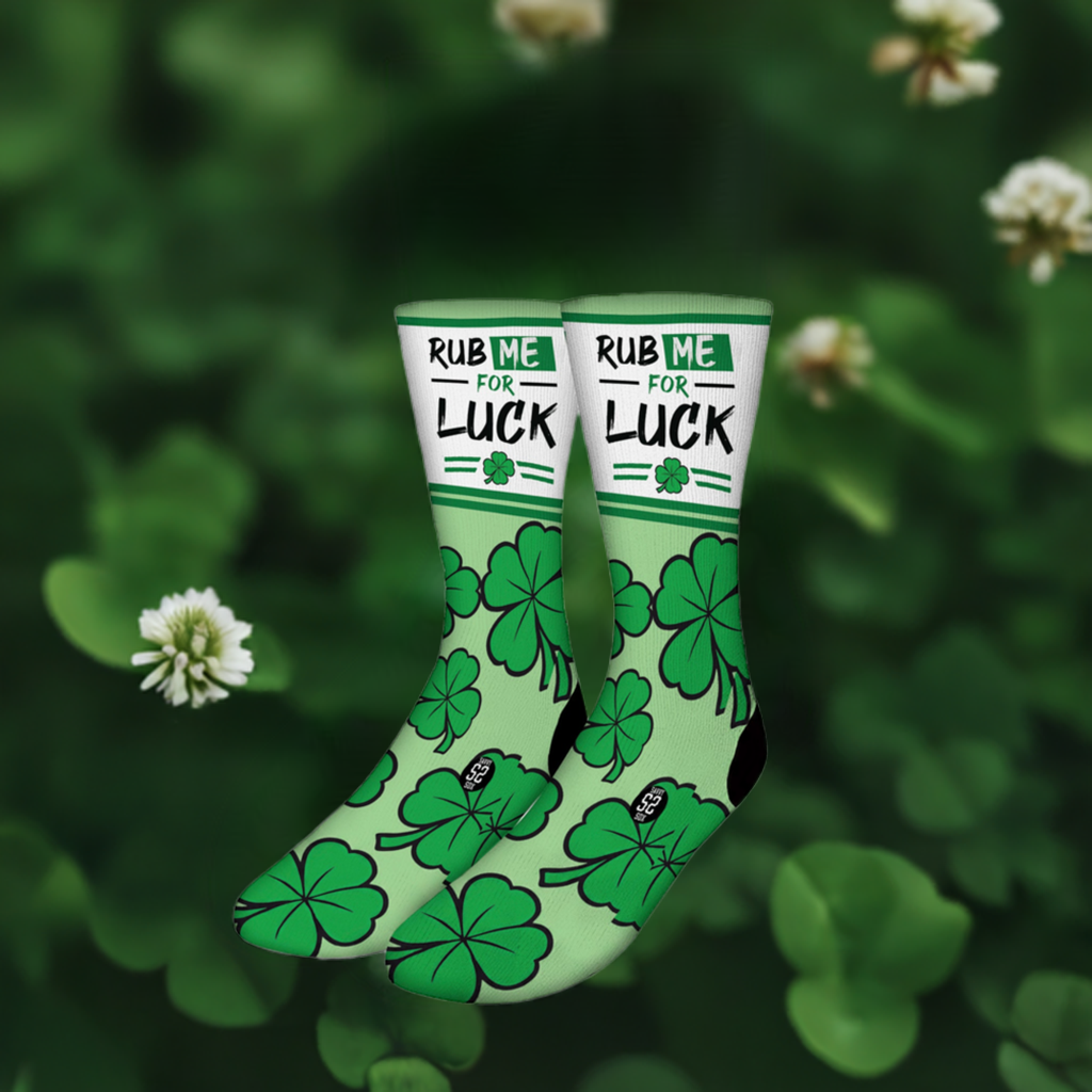 "RUB ME FOR LUCK" Funny St Patrick's Day Socks